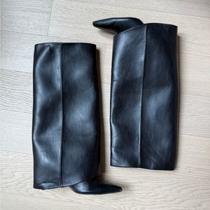 Zara covered black heeled boots